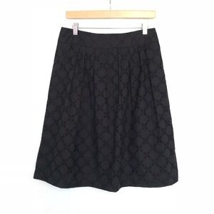 LOFT A-Line Pleated Skirt Crochet/Lace EUC